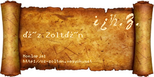 Őz Zoltán névjegykártya